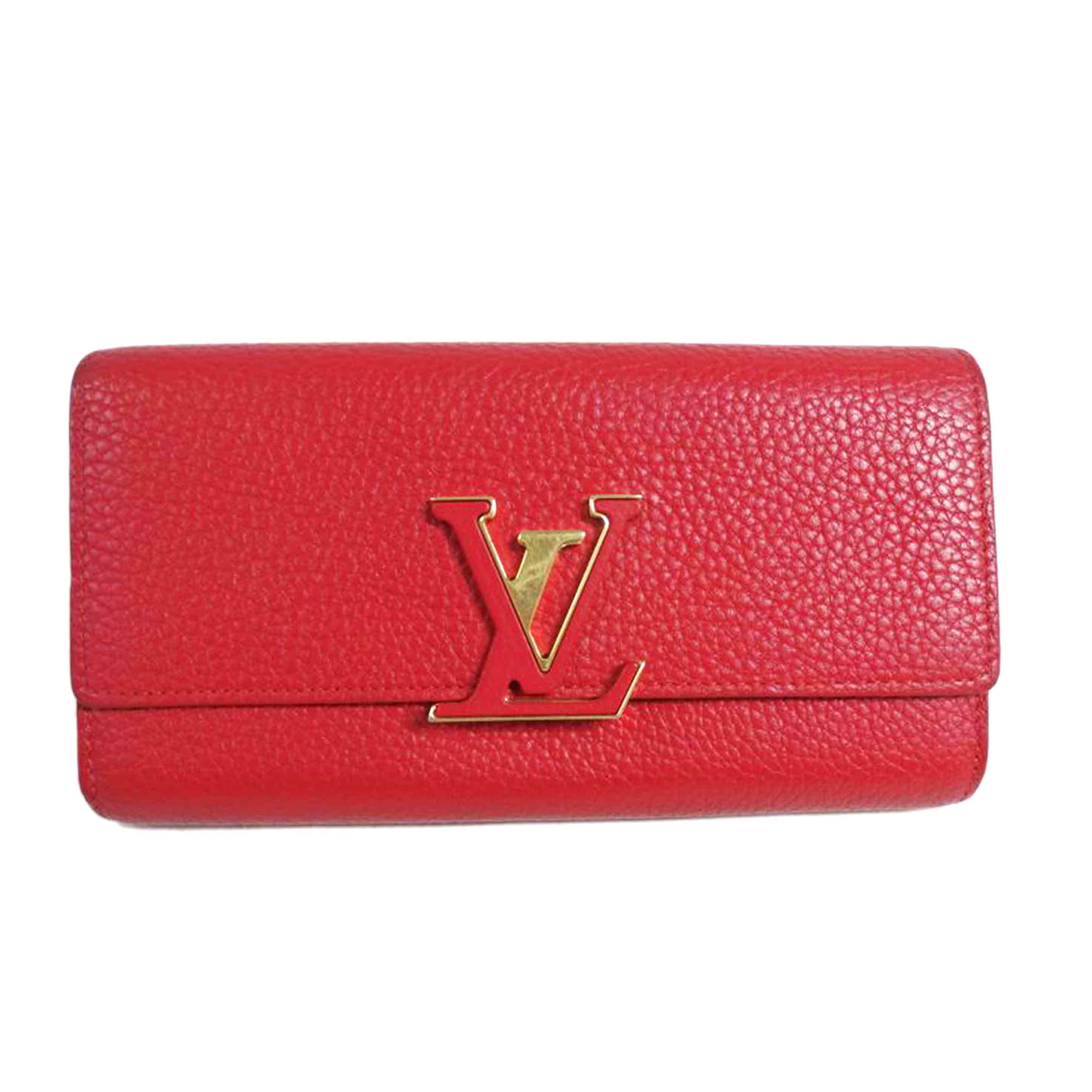 LV/ポルト・フォイユ・カプシーヌ／トリヨン／スカーレット/M63738//MI4***/Aランク/84