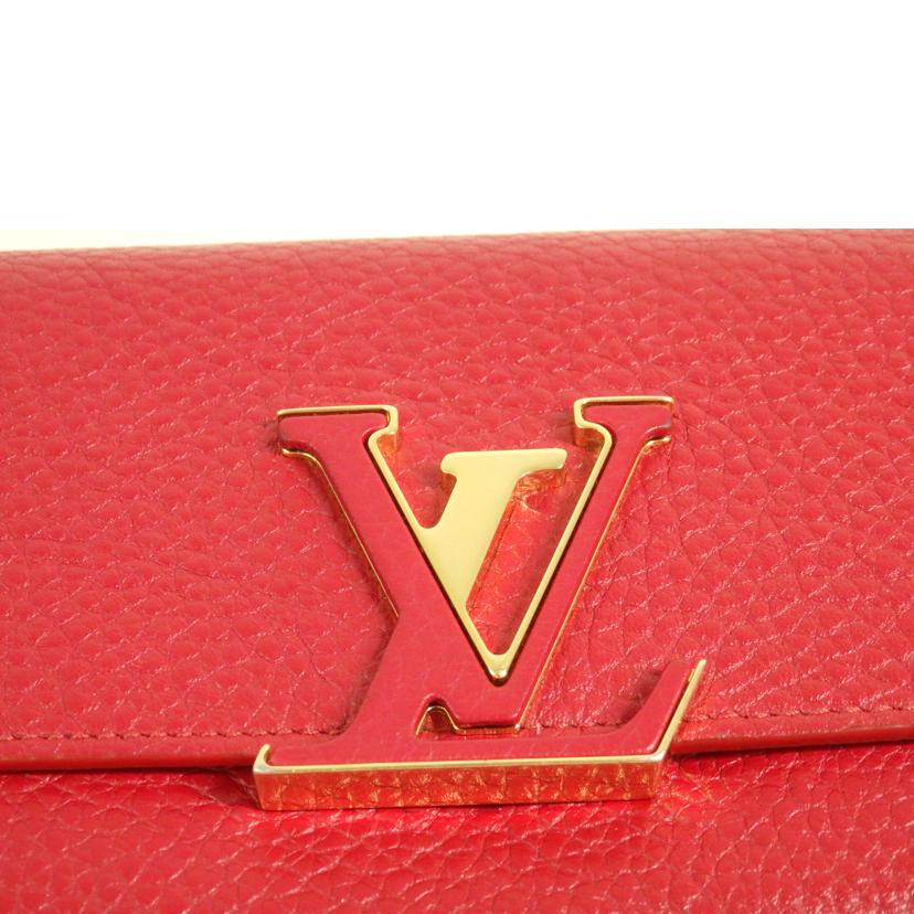 LV/ポルト・フォイユ・カプシーヌ／トリヨン／スカーレット/M63738//MI4***/Aランク/84