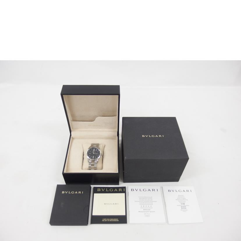 BVRGARI ブルガリ/ソロテンポ／ブラック文字盤／クォーツ/ST37BSS//O29**/Aランク/04
