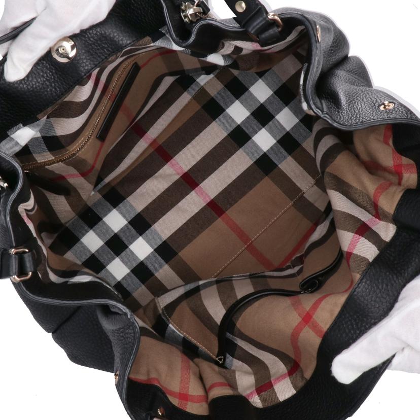 BURBERRY バーバリー/バーバリー／ジップレザートート／ブラック//Aランク/75