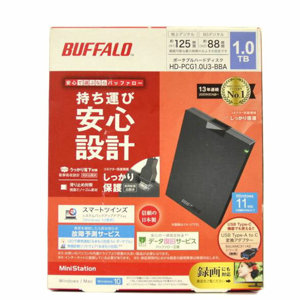 BUFFALO バッファロー/ポータブルHDD　1TB/HD-PCG1.0U3-BBA//Sランク/75