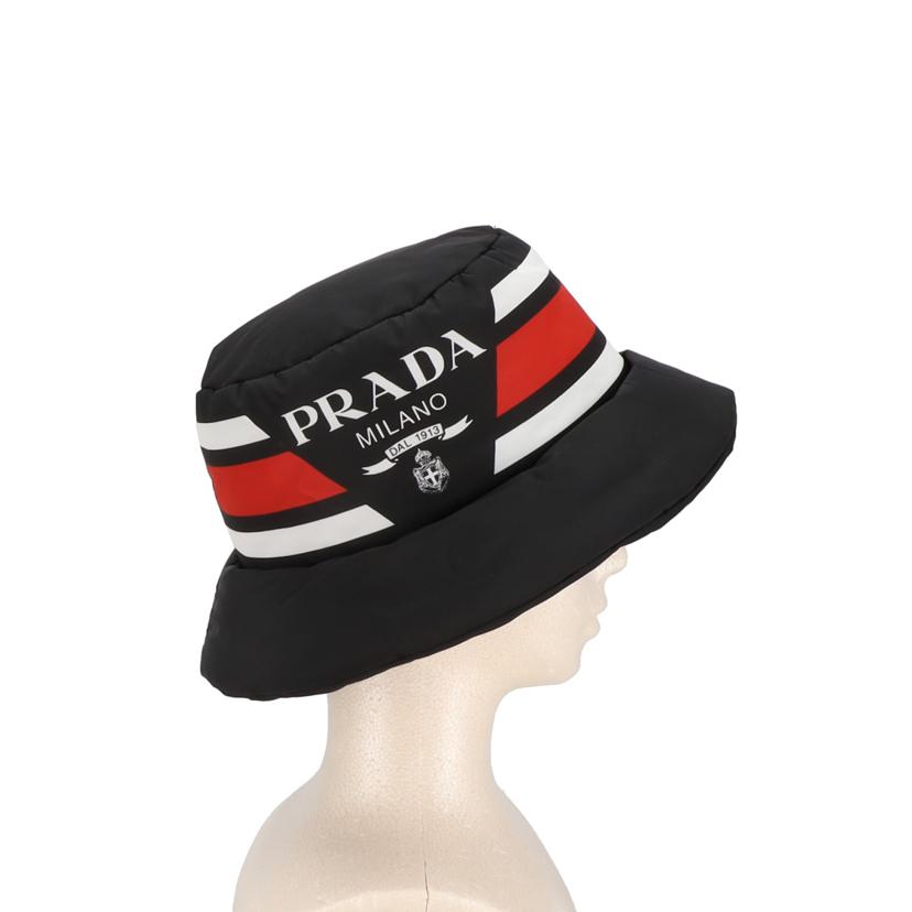 PRADA/ロゴプリントボリュームハット NERO×レッド /1HC248//131/Aランク/24