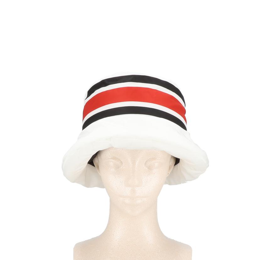 PRADA/ロゴプリントボリュームバケット ホワイト×レッド/1HC248//276/Aランク/24