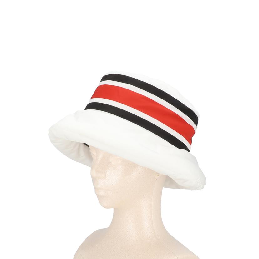 PRADA/ロゴプリントボリュームバケット ホワイト×レッド/1HC248//276/Aランク/24