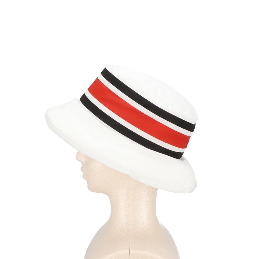 PRADA/ロゴプリントボリュームバケット ホワイト×レッド/1HC248//276/Aランク/24