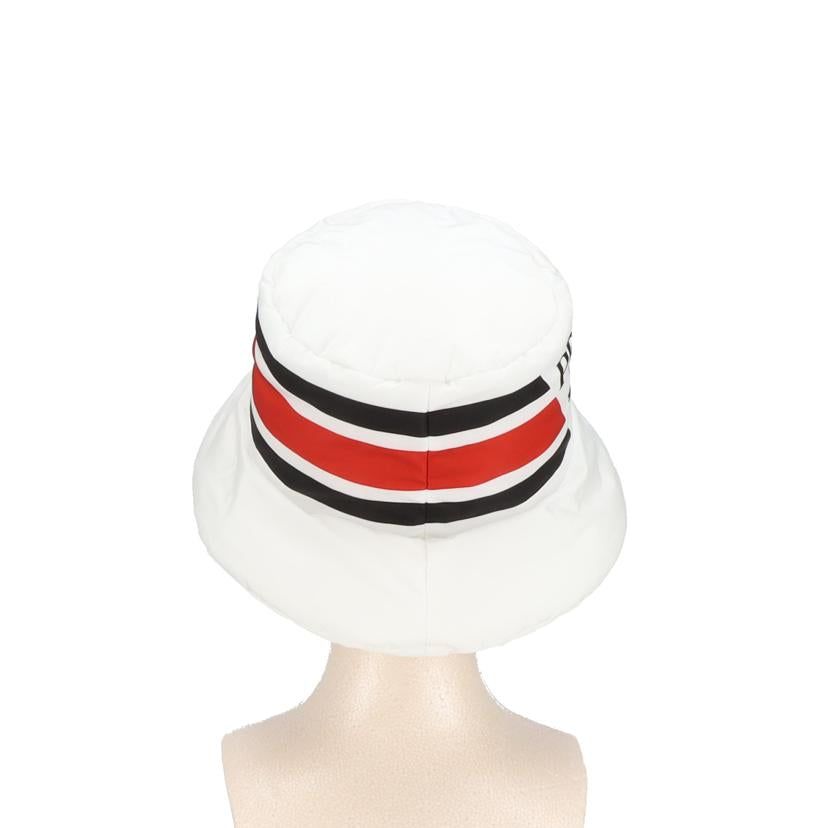 PRADA/ロゴプリントボリュームバケット ホワイト×レッド/1HC248//276/Aランク/24