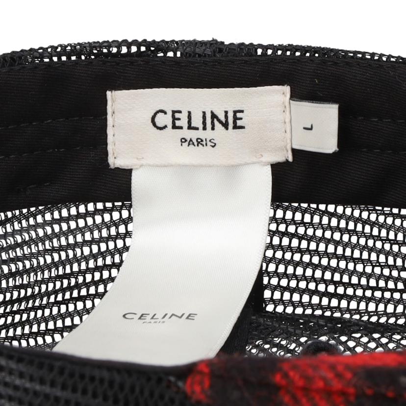 CELINE セリーヌ/トラッカーキャップ メッシュキャップ Cロゴ レッド×ブラック //Aランク/24