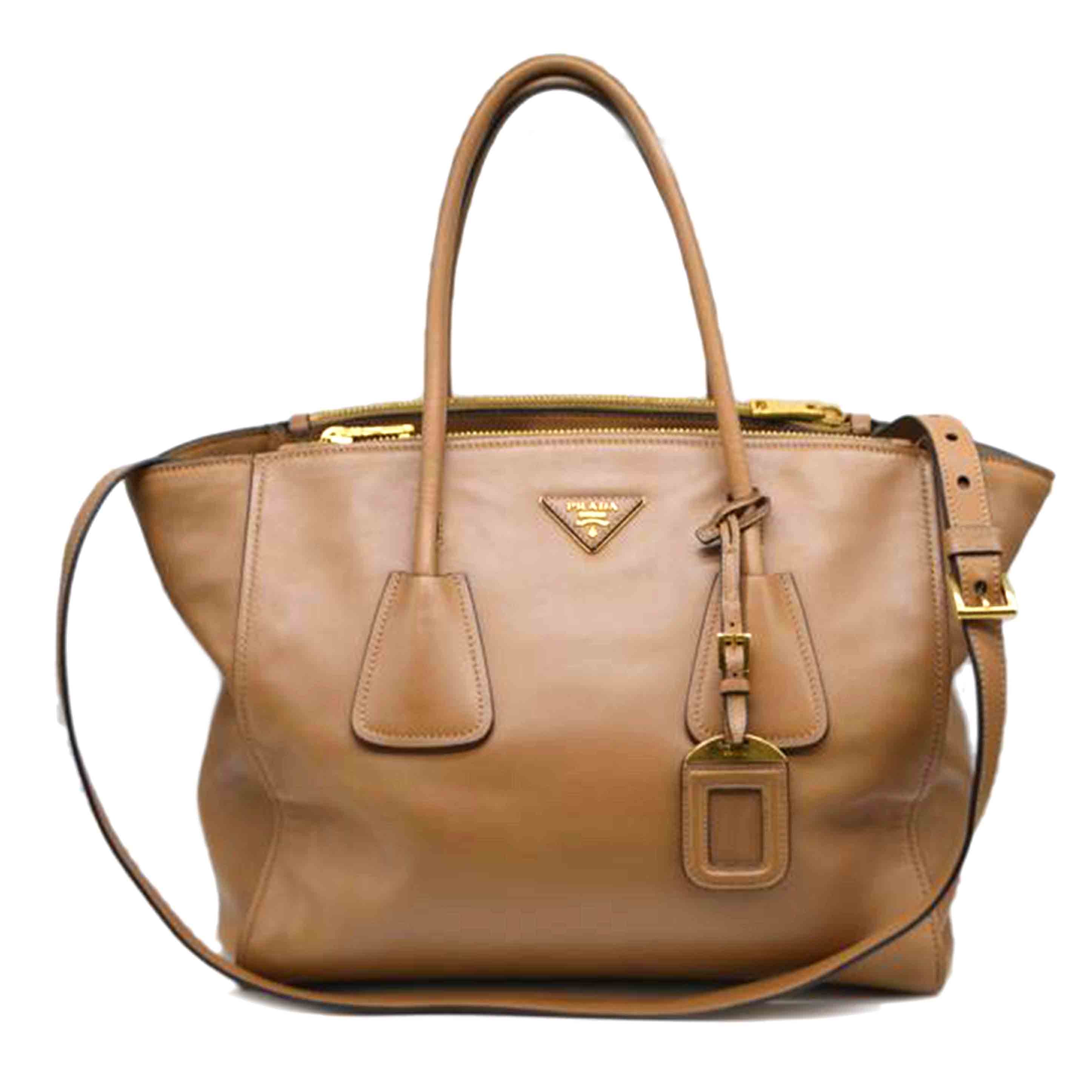 PRADA プラダ/ヴィッテロソフト2wayレザーハンド／キャメル/BN2764//25/ABランク/89
