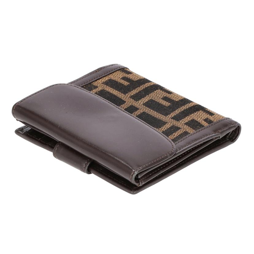 FENDI ﾌｪﾝﾃﾞｨ/Wホック二つ折り財布／ズッカ/2289-01695-018//ABランク/93