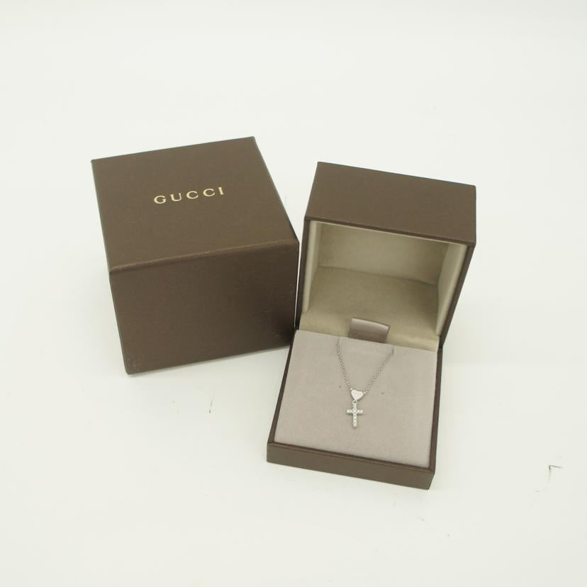 GUCCI グッチ/GUCCI/AU750WGダイヤクロスネックレス 45cm/2.7//Aランク/75