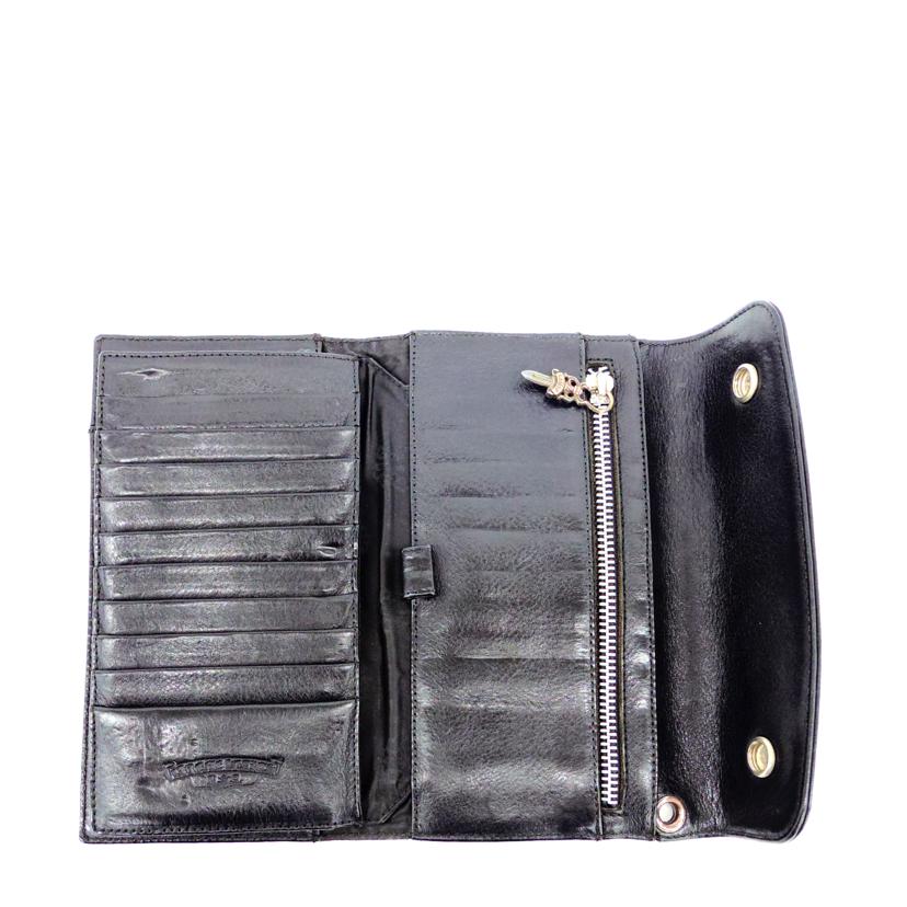 CHROME HEARTS クロムハーツ/クロムハーツ/ウェーブウォレットクロスボールボタン//ABランク/75