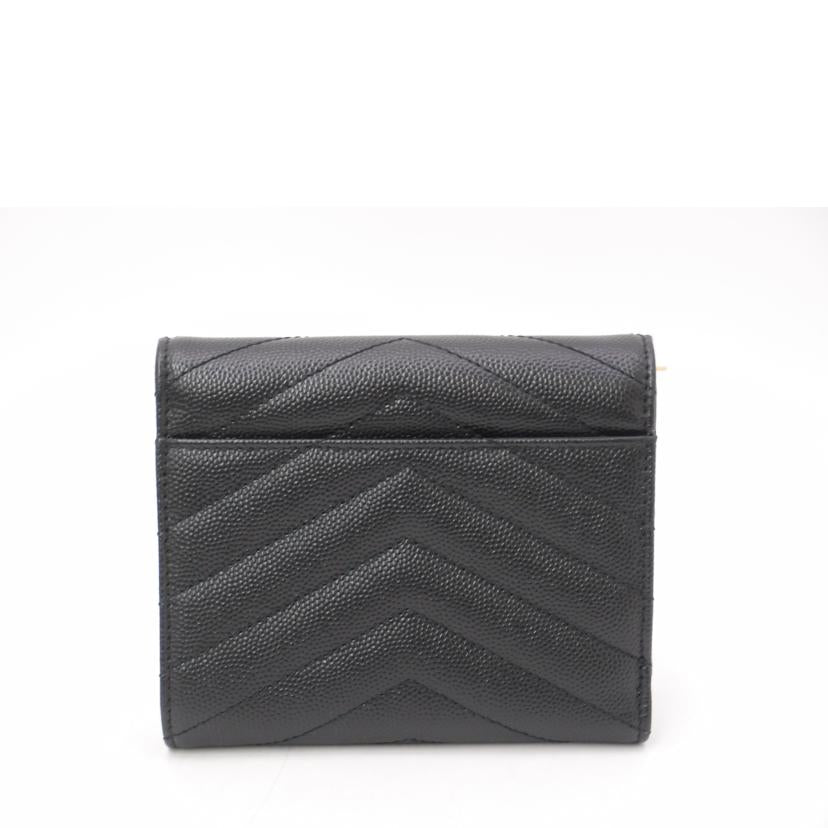 SAINT　LAURENT サンローラン/モノグラムコンパクトスリーフォールド財布／ブラック/403943//022*/Aランク/69