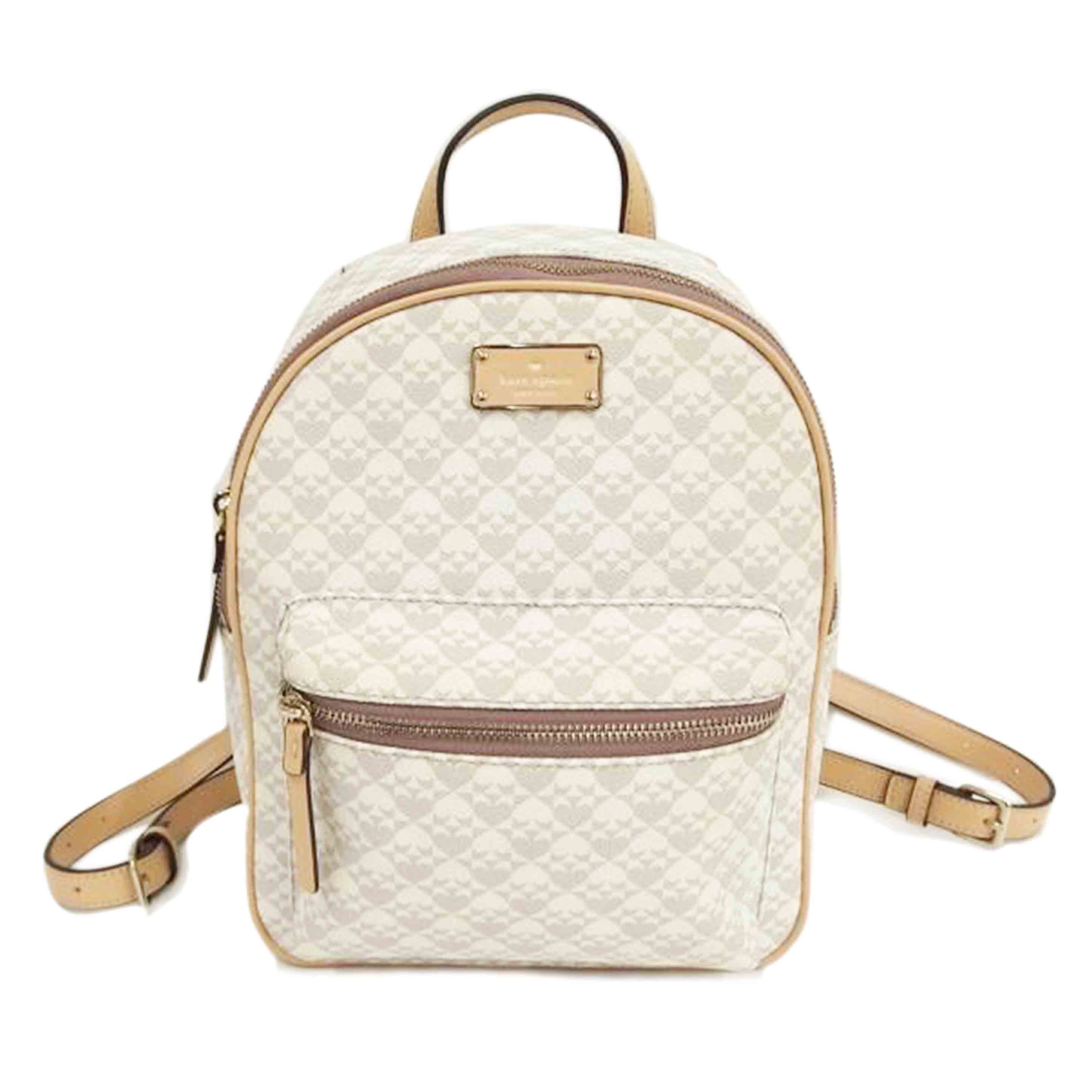 KateSpade KateSpade/KateSpade　総柄レザーリュック／ホワイト//Bランク/82