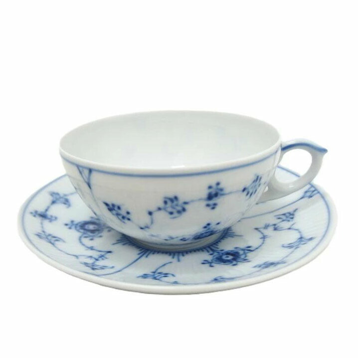 ROYAL COPEHAGEN ロイヤルコペンハーゲン/ティーカップ＆ソーサー/ﾌﾞﾙｰﾌﾙｰﾃｯﾄﾞ ﾌﾟﾚｲﾝ//Aランク/88