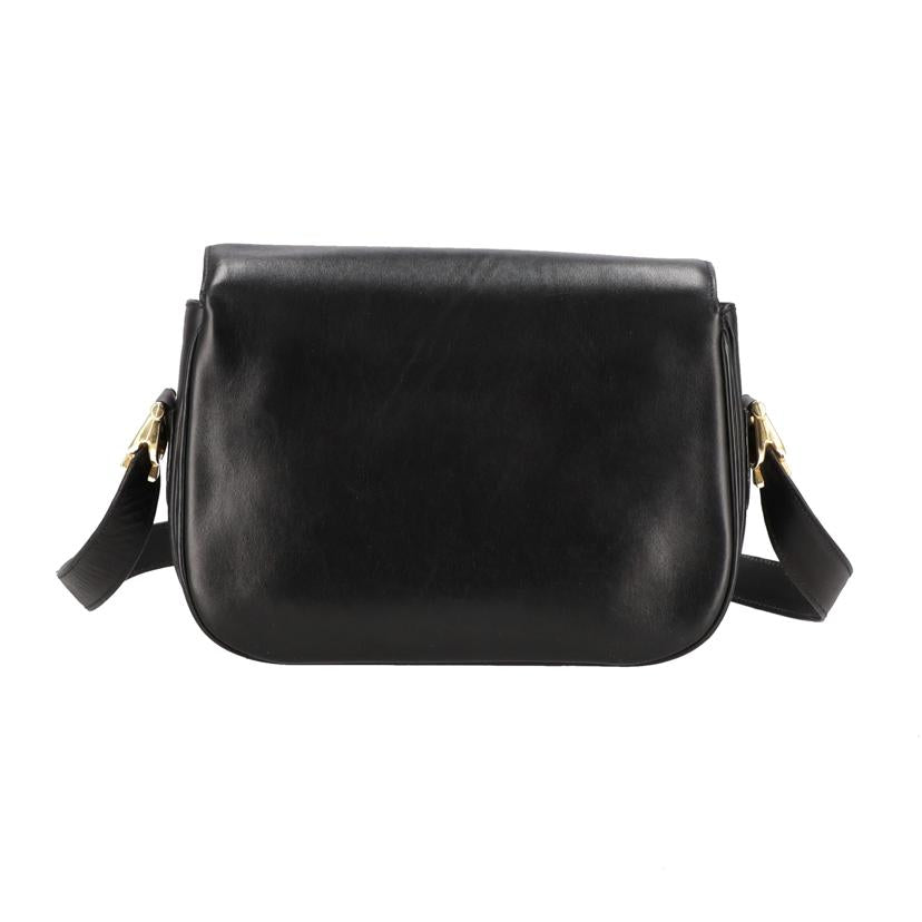 CELINE　 セリーヌ/ヴィンテージ／馬車金具フラップレザーショルダー//ABランク/24