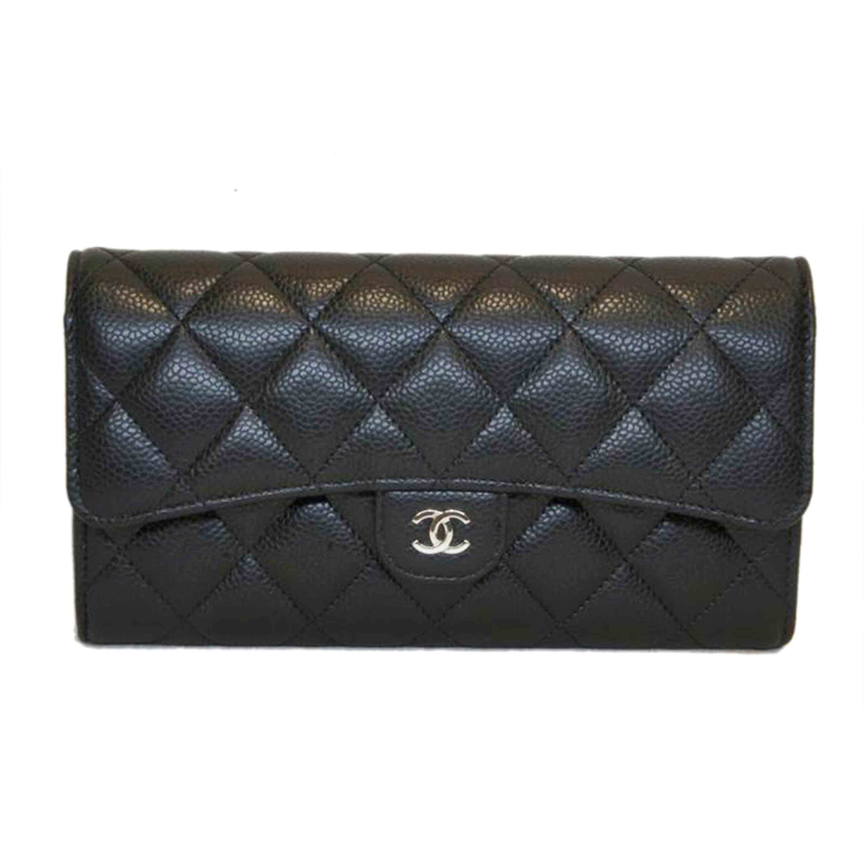 CHANEL シャネル/マトラッセキャビアスキンクラシックロングフラップBKSV/A80758//C5L*****/SAランク/75