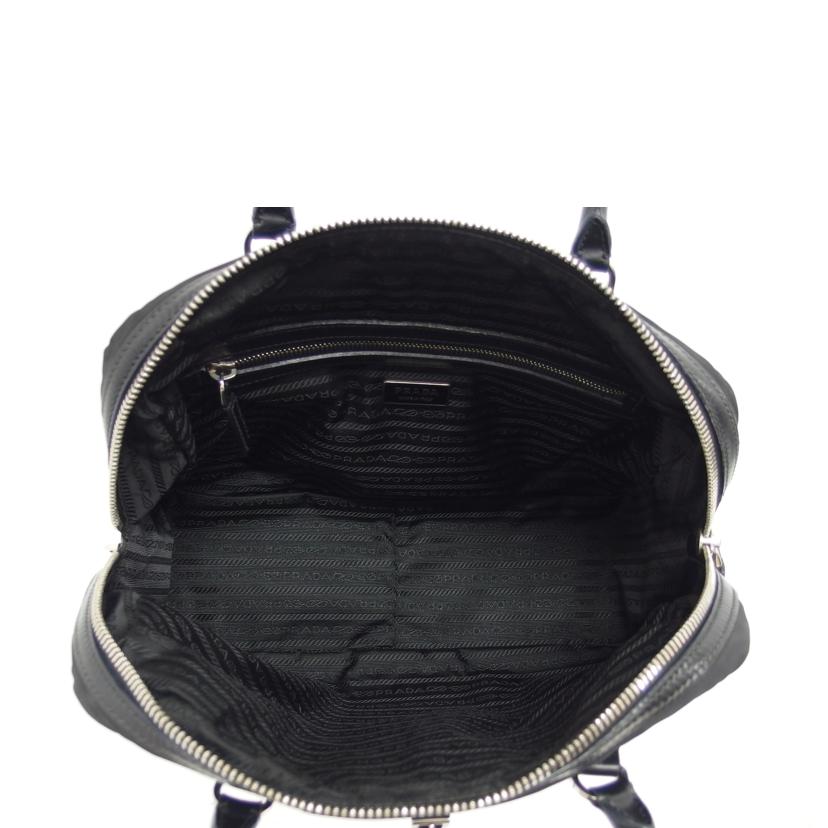 PRADA プラダ/ナイロンレザー／ミニボストンバッグ／ブラック//105/ABランク/04