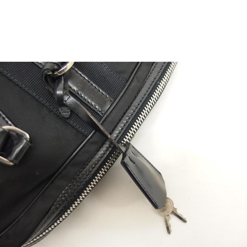 PRADA プラダ/ナイロンレザー／ミニボストンバッグ／ブラック//105/ABランク/04