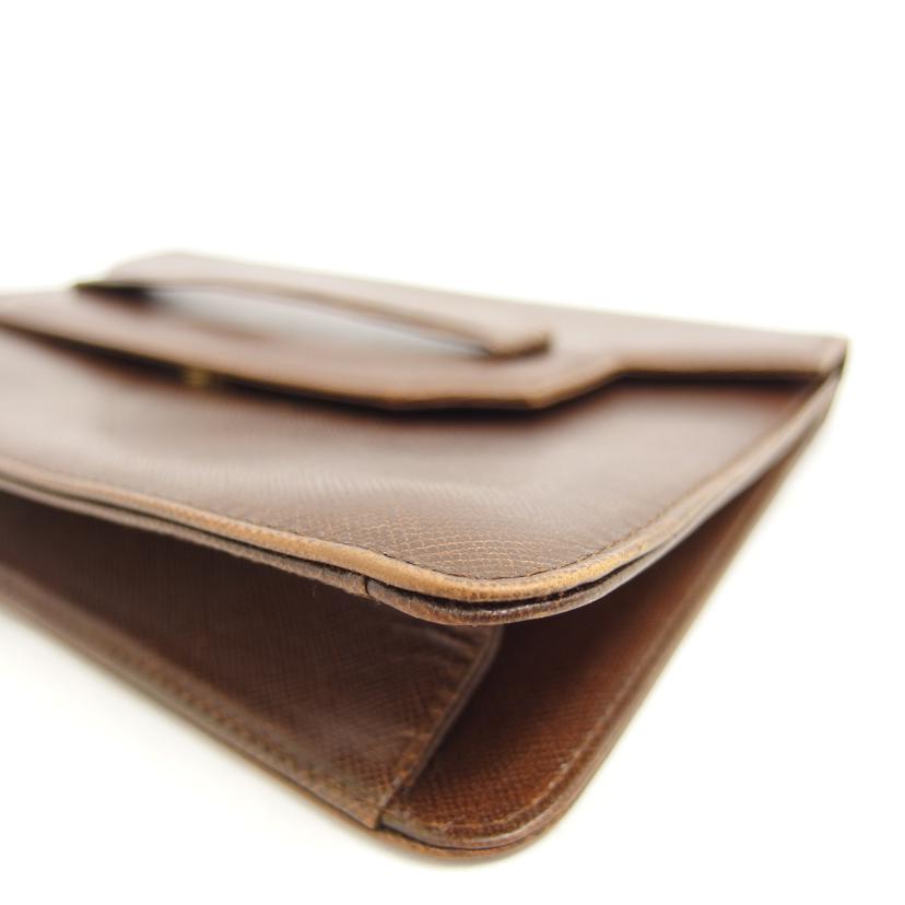 YSL ブラウン クラッチバッグ YSL ブラウンレザー クラッチバッグ