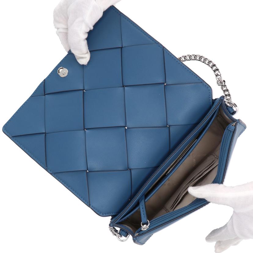 MICHAEL KORS マイケルコース/ウーヴンレザーフラップッチェーンショルダー 青//ABランク/42