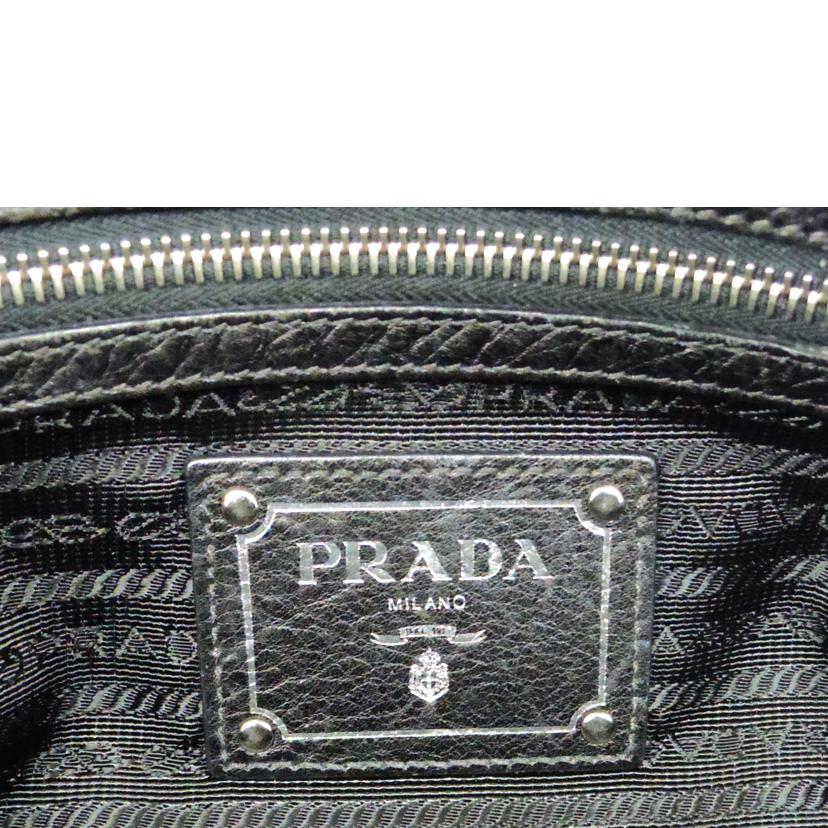 PRADA プラダ/レザーエンボスロゴミニボストン//Aランク/75