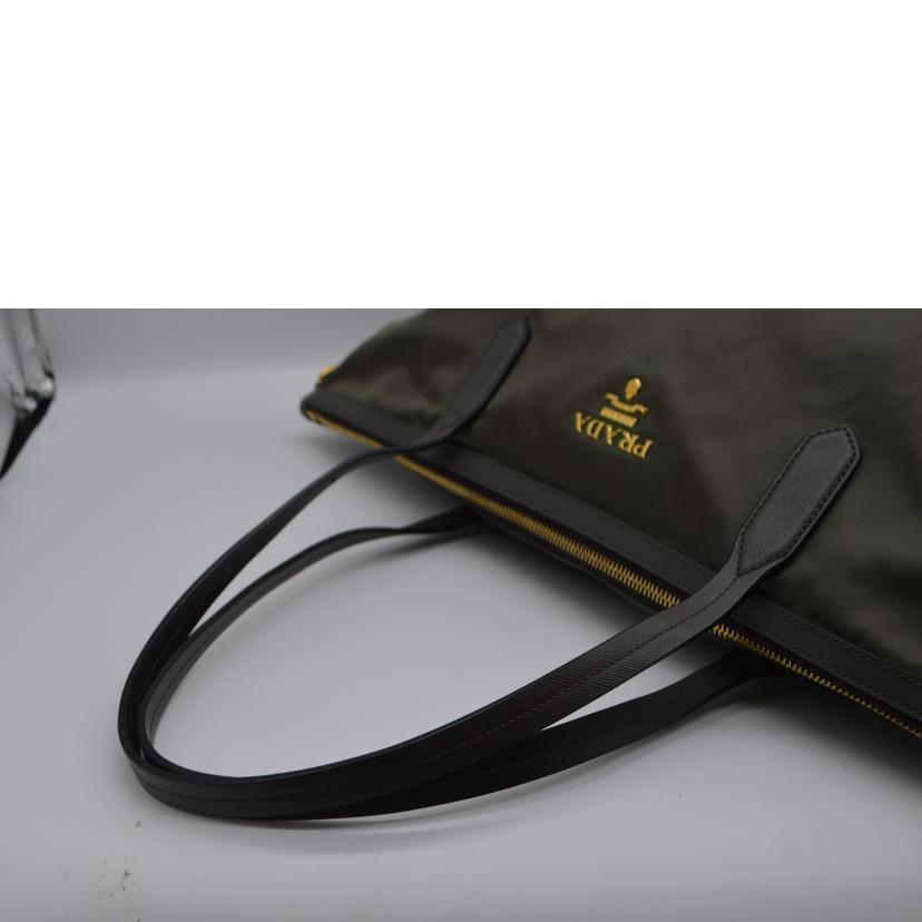 PRADA プラダ/テストーナイロンレザートート／カーキー//165/Bランク/89
