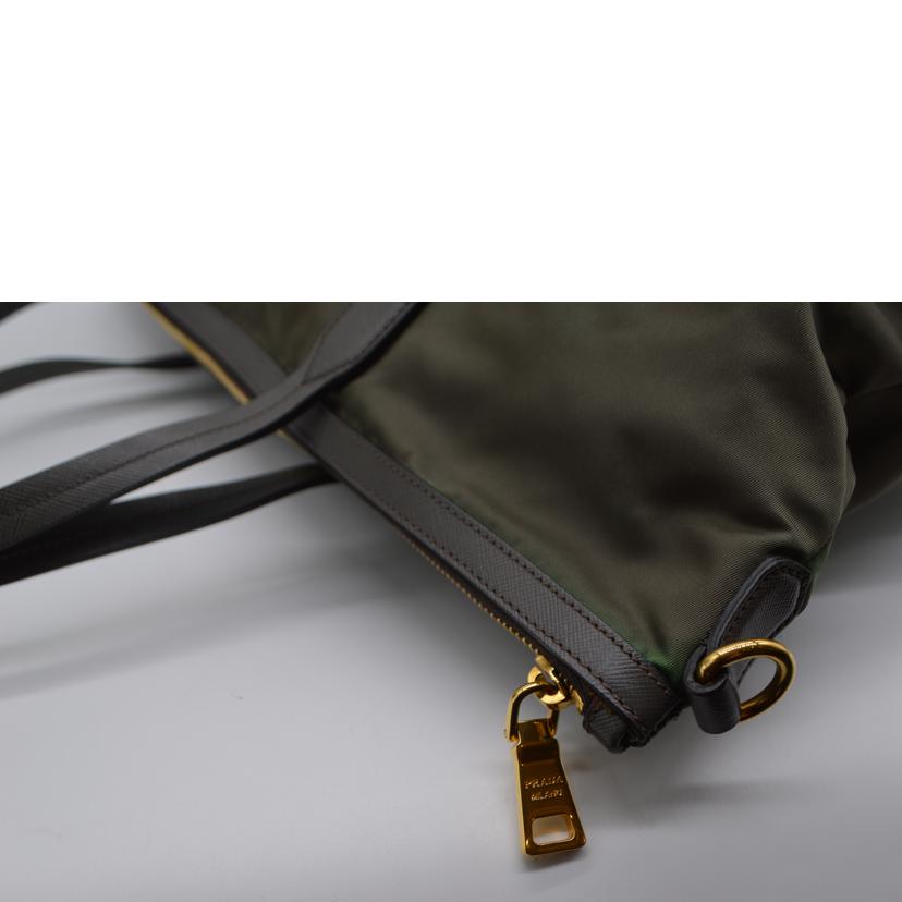 PRADA プラダ/テストーナイロンレザートート／カーキー//165/Bランク/89