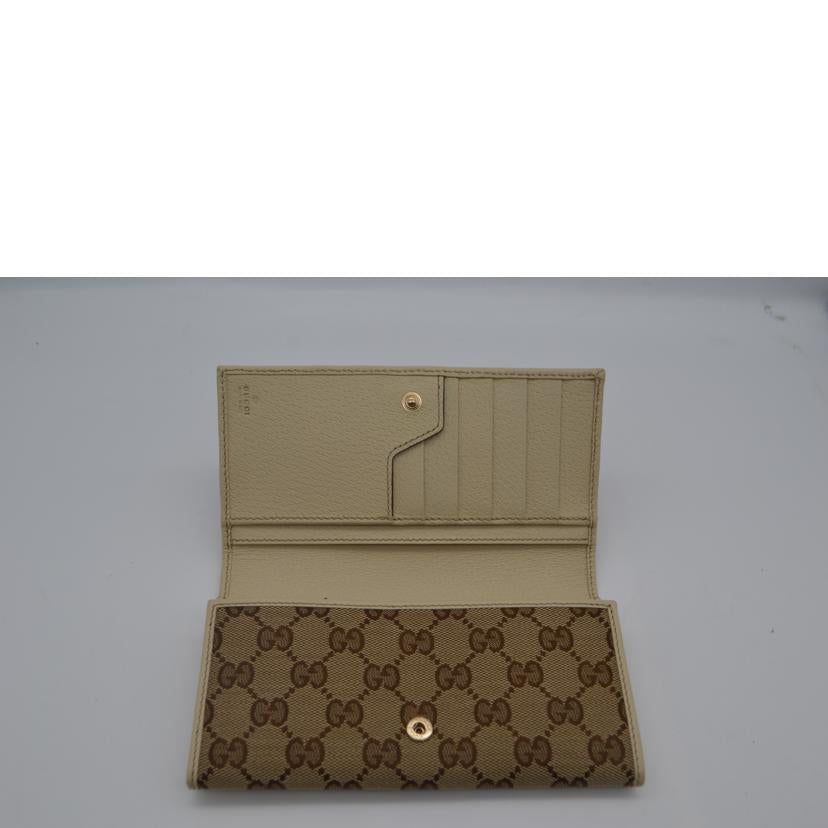 GUCCI グッチ/GGキャンバスプレートジップレザー長財布/244946//095*/Aランク/89