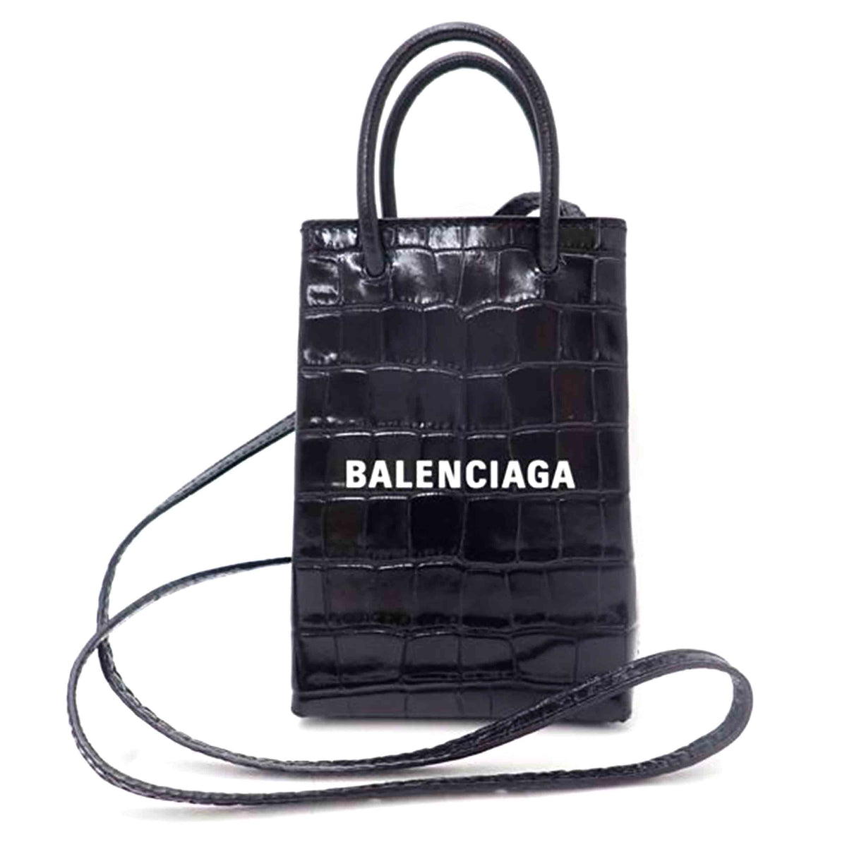BALENCIAGA バレンシアガ/ショッピングフォンホルダーバッグ/ブラック/593826//568***/Aランク/69