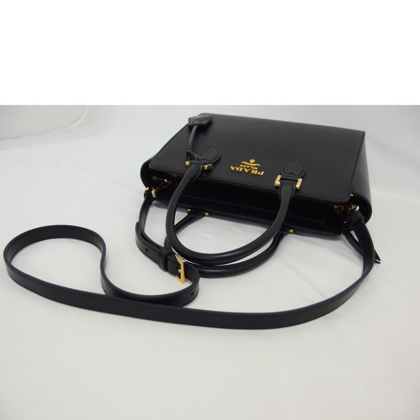 【新品同様】PRADA プラダ 1BA113 サフィアーノ レザー ハンドバッグ 2WAYハンドバッグ サフィアーノレザー 黒 ブラック 1BA113