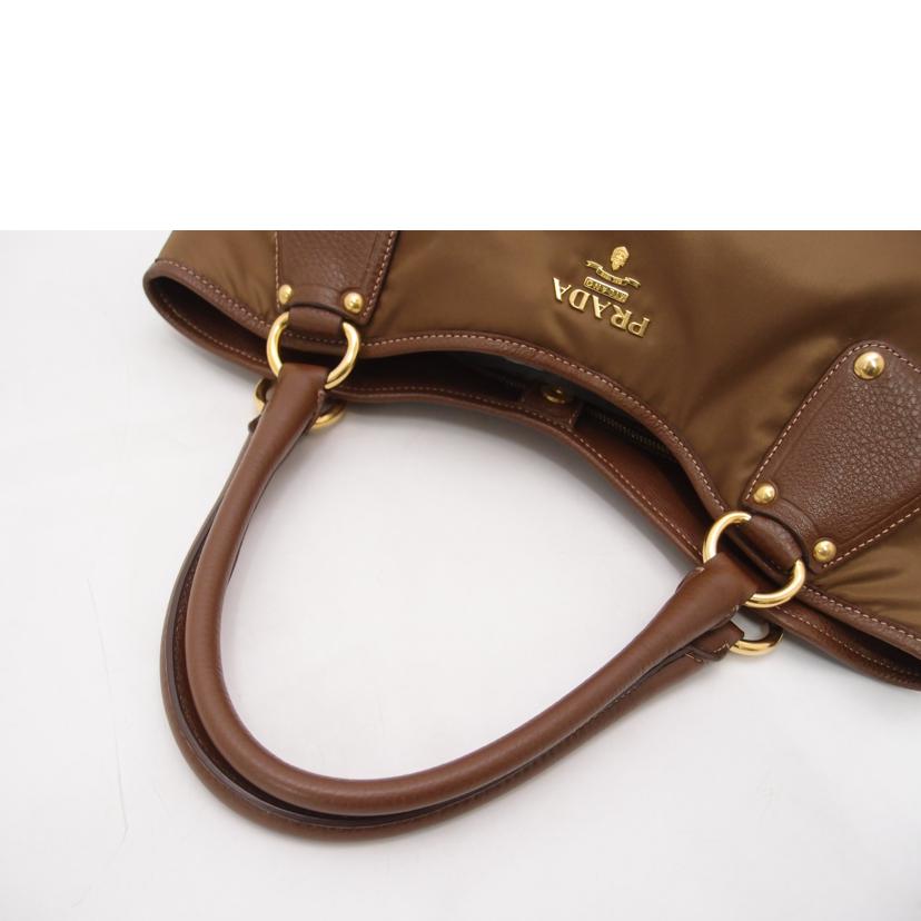 PRADA プラダ/ナイロン×レザートート／ブラウン/BR4635//173/ABランク/69