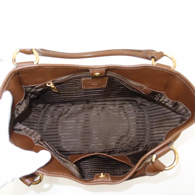 PRADA プラダ/ナイロン×レザートート／ブラウン/BR4635//173/ABランク/69