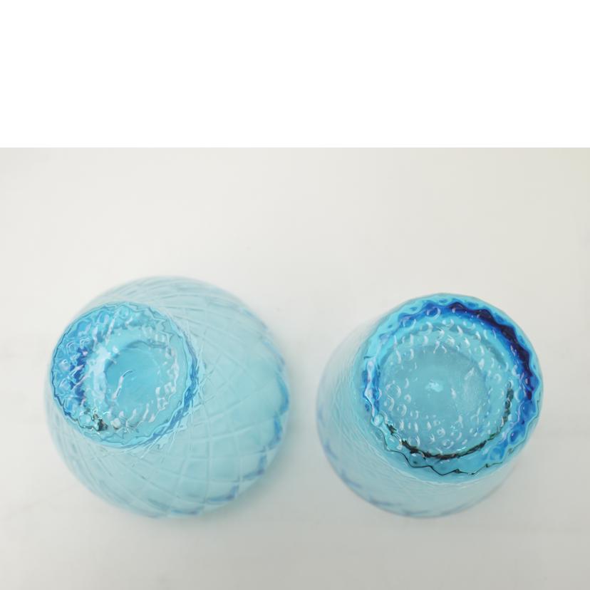 藤巻百貨店ｘ深川硝子工芸/クリスタルガラス「GOKAN」/ﾌｼﾞﾏｷﾌﾞﾙｰROCK WAVE＆OWAN WAVE//Sランク/69