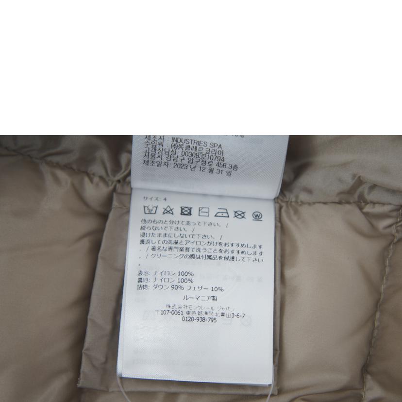 MONCLER モンクレール/ノーカラーダウンジャケット/J20931A00101 595FE//24919256RFFY/ABランク/21