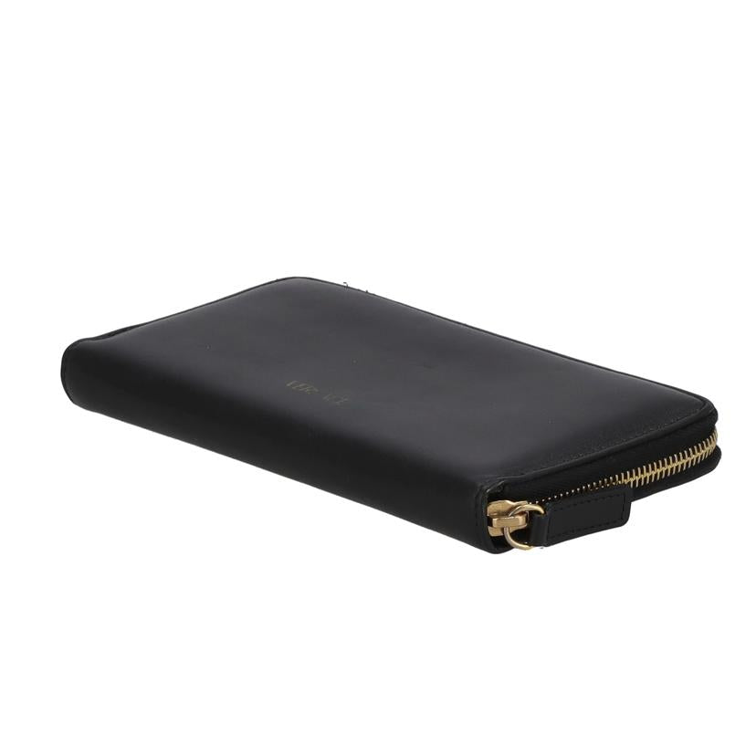 VERSACE ヴェルサーチ/レザーラウンドファスナー長財布 黒 金金具//Bランク/42