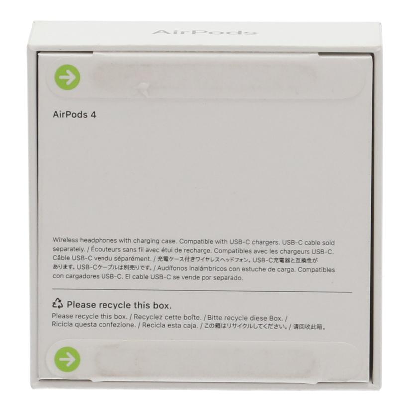Apple　 アップル　/AirPods4　未使用/MXP63J/A//JGW6KXWFMK/Sランク/67