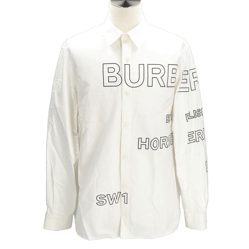 ＢＵＲＢＥＲＲＹ バーバリー　BURBERRY　シャツ　ホワイト　ブラック　ホースフェリーロゴプリント　メンズ　サイズ　SP　180/92A　CH/ホースフェリーロゴプリント　ホワイトブラック/THTHAGAR129SAM//8036768/ABランク/37