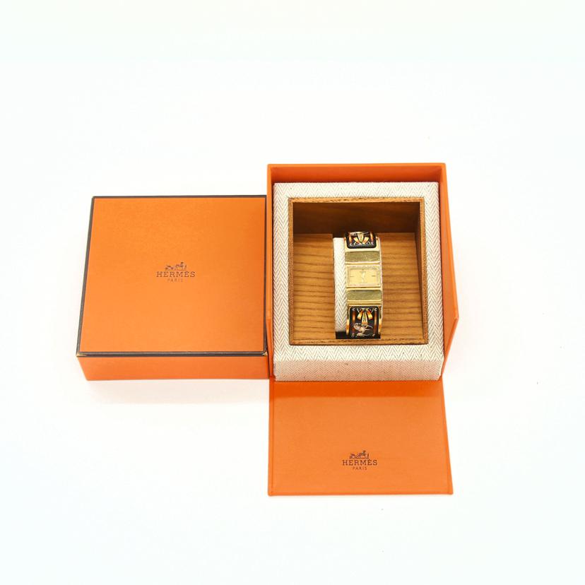 HERMES エルメス/ロケ・バングルウォッチ・七宝焼き／クオーツ/LO1.201//111****/ABランク/94