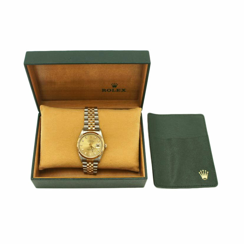 ROLEX ロレッスク/DATE　JUST　10Pダイヤ　／　YG×SS/16233G//W47****/ABランク/91