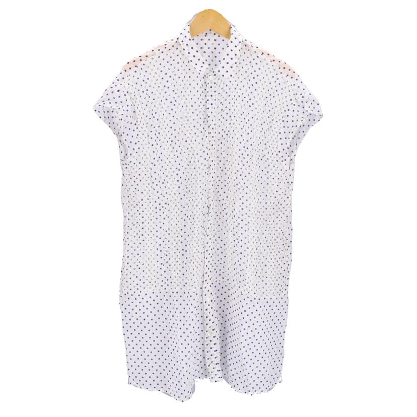 ZUCCA ｽﾞｯｶ/フレンチスリーブ　ドットシャツワンピース/ZU71FH052//ABランク/93
