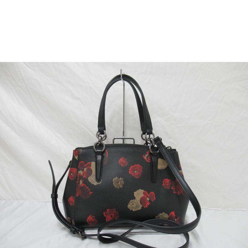 COACH/ブラックコーテッドキャンバス　フローラルプリント/F55538//H16**/Sランク/63