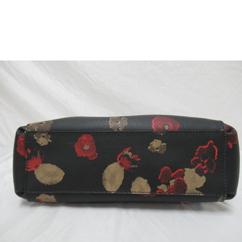 COACH/ブラックコーテッドキャンバス　フローラルプリント/F55538//H16**/Sランク/63