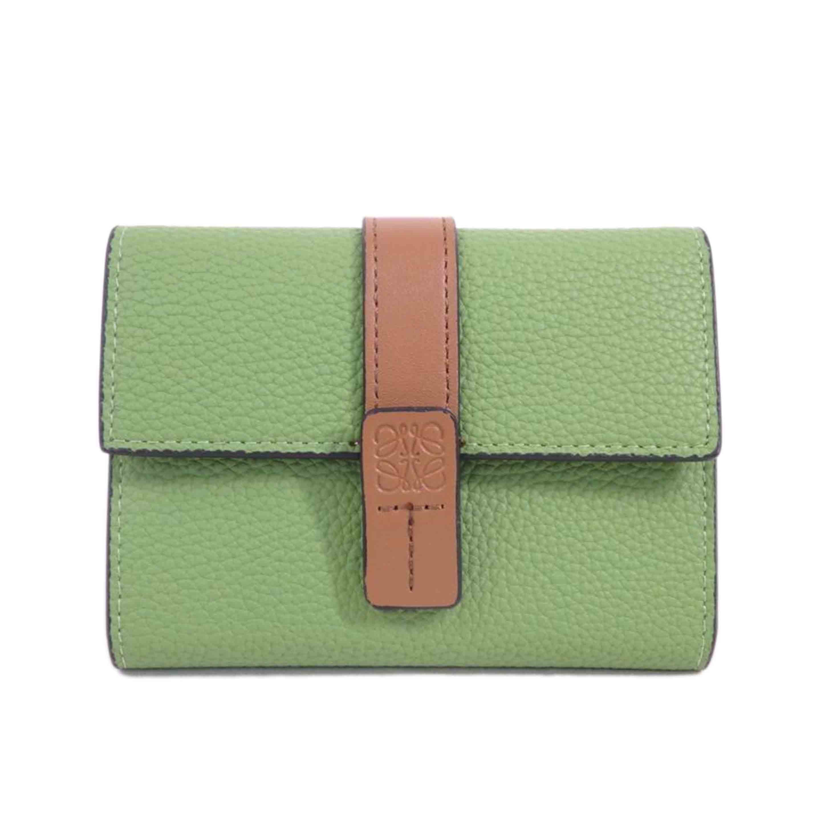 LOEWE ロエベ/バーティカルウォレット／3つ折り財布／緑//102***/Aランク/84