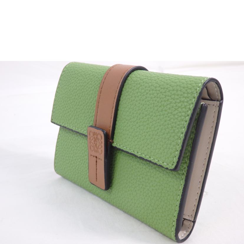 LOEWE ロエベ/バーティカルウォレット／3つ折り財布／緑//102***/Aランク/84