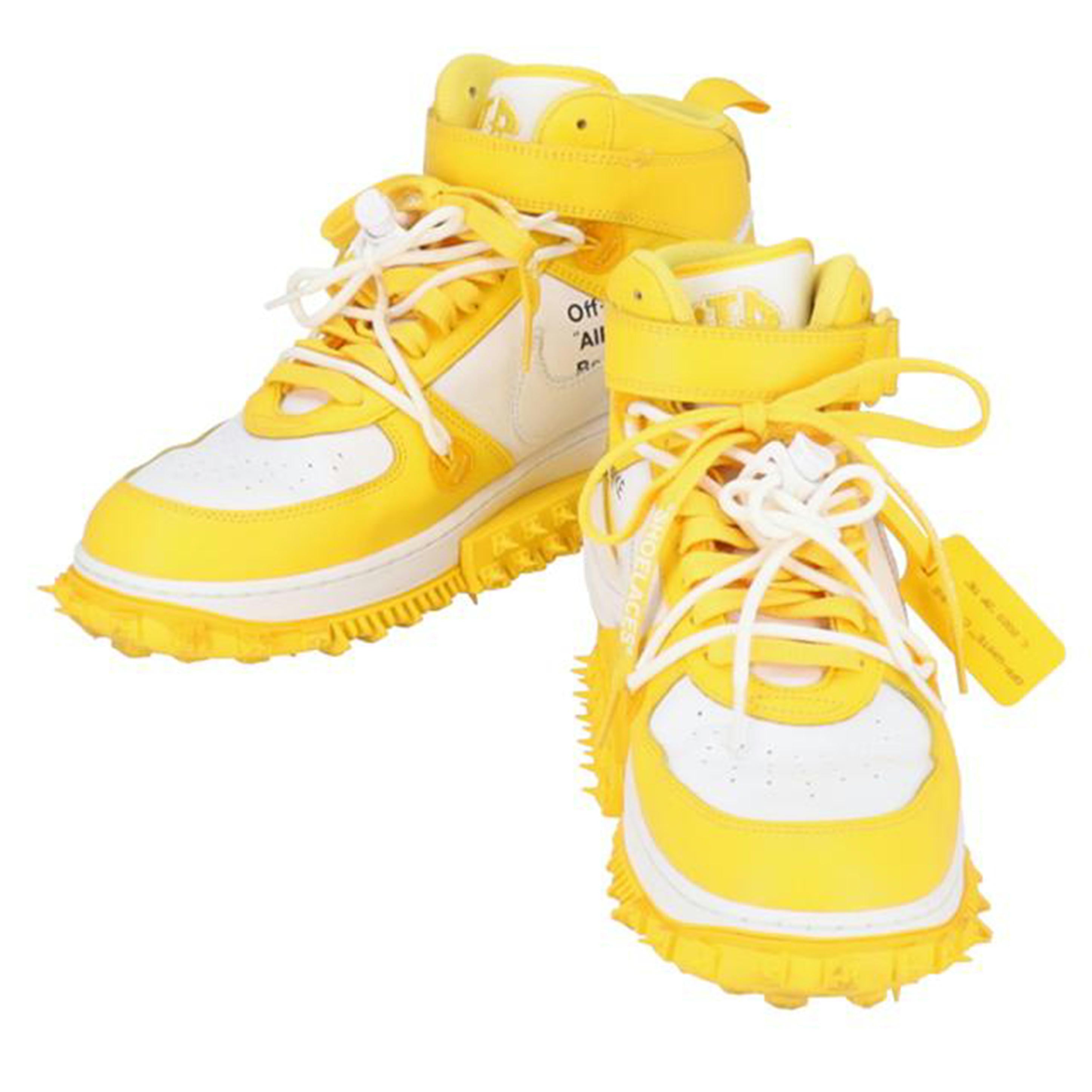 NIKE ナイキ/×OFF－WHITE　AIR　FORCE　1　MID　SP　White　and　Varsity　Maize/DR0500-101//Bランク/05