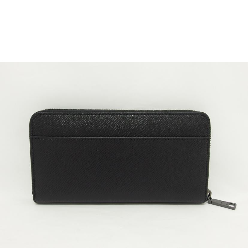 COACH コーチ/クロスグレインレザー／ラウンドファスナー長財布／ブラック/58107//M22**/Aランク/04