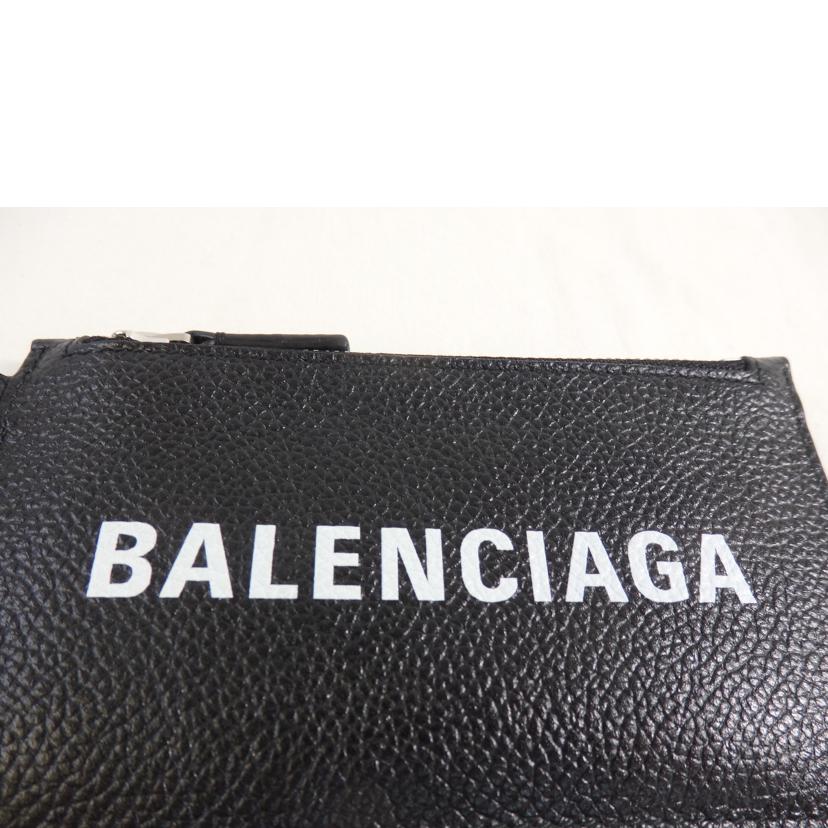 BALENCIAGA バレンシアガ/カードケース／ネックストラップ／キーリング付き／黒/594548//Aランク/84