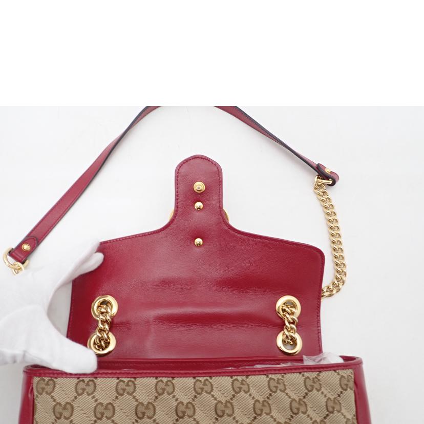 GUCCI グッチ /GGキャンバスチェーンショルダー/レッド/443497//520***/SAランク/69
