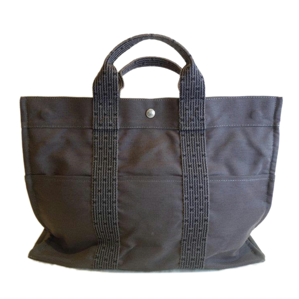 HERMES/エールライントートMM/ナイロンキャンバス //Aランク/92