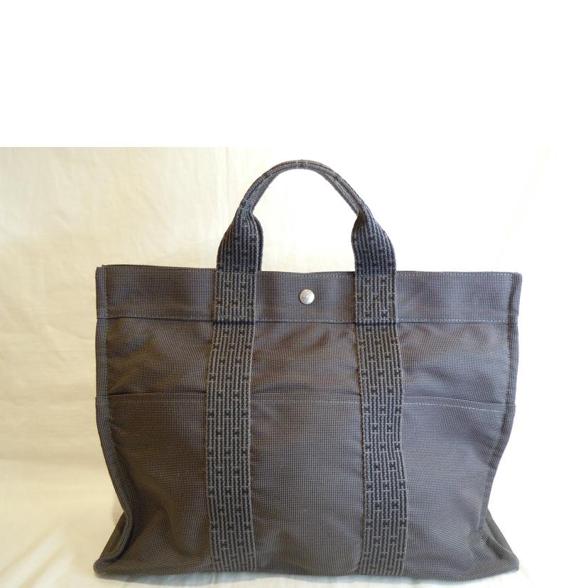 HERMES/エールライントートMM/ナイロンキャンバス //Aランク/92